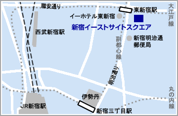 Regus 新宿イーストサイドスクエア 地図
